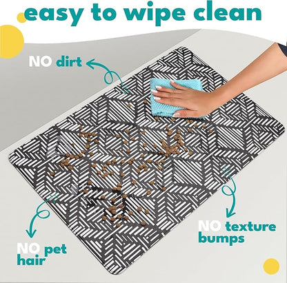 NALALAS Dog Mat for Food and Water, Cat Feeding Mat | Waterproof Dog Bowl Mat | Non-Slip Pet Food Mat for Floors | Pet Mats for Food and Water | Easy to Clean