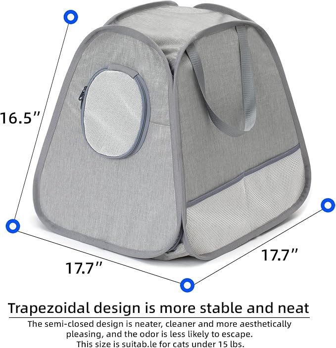 Collapsible Portable Cat Litter Box Standard for Travel Light Weight Leak-Proof，Sturdy，Prevent Litter Scatter Design Easy to Clean， Collapsible Travel Puppy Carrier，Portable Cat Playpen