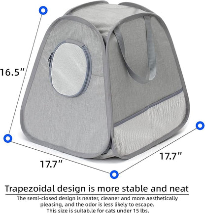 Collapsible Portable Cat Litter Box Standard for Travel Light Weight Leak-Proof，Sturdy，Prevent Litter Scatter Design Easy to Clean， Collapsible Travel Puppy Carrier，Portable Cat Playpen