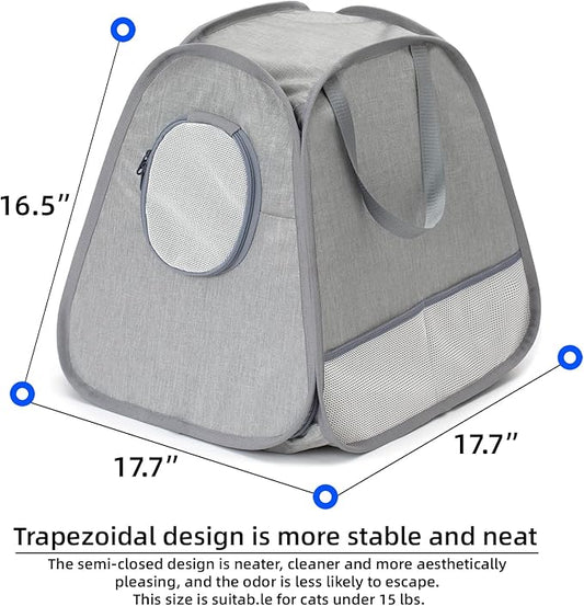 Collapsible Portable Cat Litter Box Standard for Travel Light Weight Leak-Proof，Sturdy，Prevent Litter Scatter Design Easy to Clean， Collapsible Travel Puppy Carrier，Portable Cat Playpen