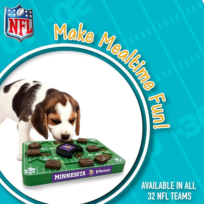 Pets First NFL Minnesota Vikings Puzzle, Interactive Dog Treat Puzzle Toy (Pack of 2)