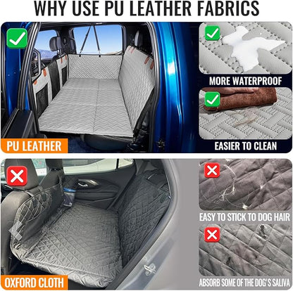 MAXFUT Dog Back Seat Extender for Truck,Dog Seat Cover Back Seat,Dogs Hammock,Hard Bottom Backseat Extender for Pet,Pet Seat Cover for F150/RAM1500/Silverado