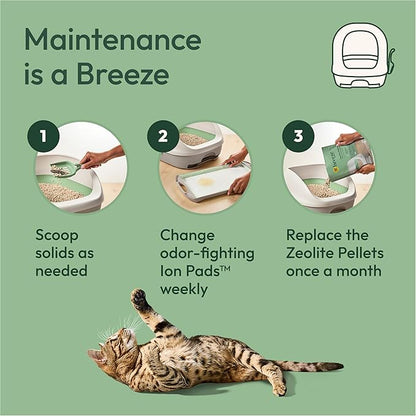 Purina Tidy Cats Breeze Covered Cat Litter Box System Kit with Pellet Cat Litter, Hooded Litter Box, and Litter Box Pads