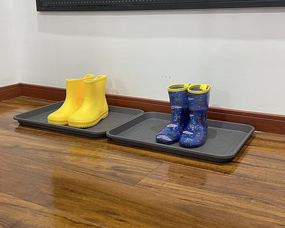 PetLike Boot Tray for Entryway Indoor, Pet Food Mat, 16.7 x 12.8 inch 2 Packs, Waterproof Shoe Tray for Indoor and Outdoor, Multi-Purpose Traysfor Boots, Shoes, Pets, Garden