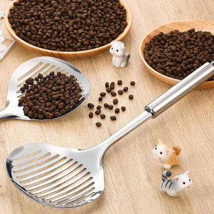 Meanplan 2 Pcs Cat Metal Litter Scoop Litter Scoop, Cat Accessories Scooper Stainless Steel Kitty Poop Sifting Cleaning for Litter Box, Metal Poop Sifter Pet Supplies