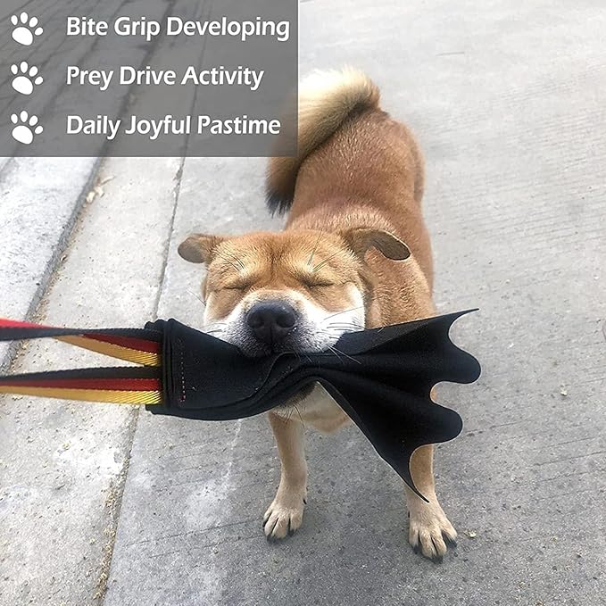 Fockety Leather Bite Rag for Dog Training, Interactive Puppy Bites Rag with Handle, Dog Tug Toys, Tug of War Dog Toy, Train Bite Grip, Puppy Toy to Build Prey Drive, Play Tug of War Game