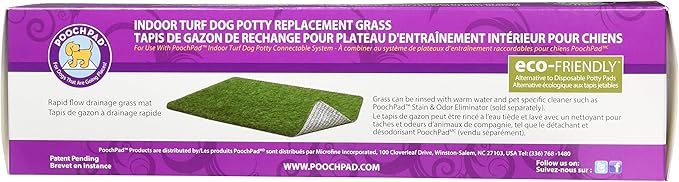 PoochPad Artificial Turf for Dogs (16” x 24”) – Made in USA, Fake Grass Patch for Dogs Potty Urine, Rapid Flow Drainage Artificial Grass Replacement Turf, Indoor or Outdoor Use