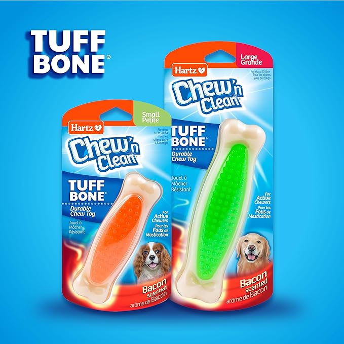 Hartz Chew 'n Clean Tuff Bone Tough Dog Chew Toy, Large 3 Pack
