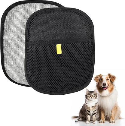 2Pcs Pet Hair Removal Gloves for Cats & Dogs，Reusable Pet Grooming Gloves for Furniture,Cars & Fabrics，Electrostatic Gloves Collect pet Hair in Neat Strips for Easy Clean