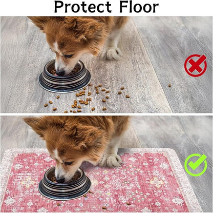 Pet Food Mats for Floor, Absorbent Dog Mat for Food and Water Dispenser, Quick Dry Dog Placemat Pet Supplies