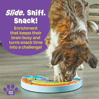 Brightkins Calming Rainbow Treat Puzzle, Outdoor Puzzle Board, Interactive Dog Toys, Dog Birthday, Enrichment Slow Feeder Bowls, Puppy Teething and Chewing, Stimulating Automatic Feeder