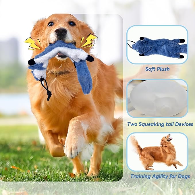 Flirt Pole for Dogs, Interactive Toys Tug-of-war for Dogs, Four-Section Retractable Adjustable Length, Chase Toys with Rope Chewing Sticks, for Outdoor Exercise & Training
