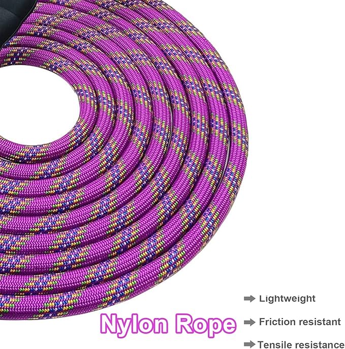 MayPaw 30ft Long Dog Leash, 6/8/10/15/20/30 FT Dog Lead Recall Training, Soft Padded Handle Thick Nylon Rope Leash for Large Medium Dogs Pets (30ft * 1/2", Purple)