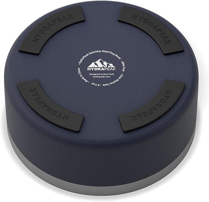 Hydrapeak Dog Bowl; Non Slip Stainless Steel; Water and Food Dish; Large Sized and Small Dogs; 32oz 64oz; Multiple Sizes; 4 Cup | Navy