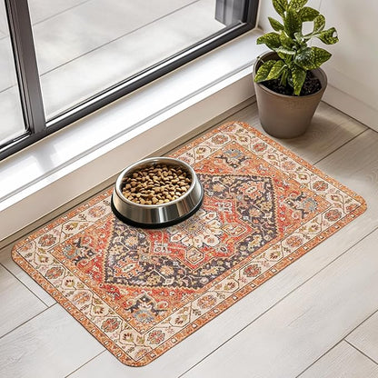 Dog Food Mat for Floors Waterproof Quick Dry Pet Placemat Cat Feeding Bowls Mats for Food and Water, Eco-Friendly Dog Accessories Diatomite Pets Supplies 12" X 20"