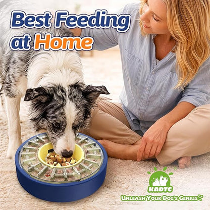 KADTC 5-60 Min Adjustable Slow Feeder for Dogs, Large Capacity 4-Cup Spinning Dog Puzzle Feeder, Anti-Gulping Treat & Food Dispenser, Mental Enrichment Toy, U.S. Brand & Design
