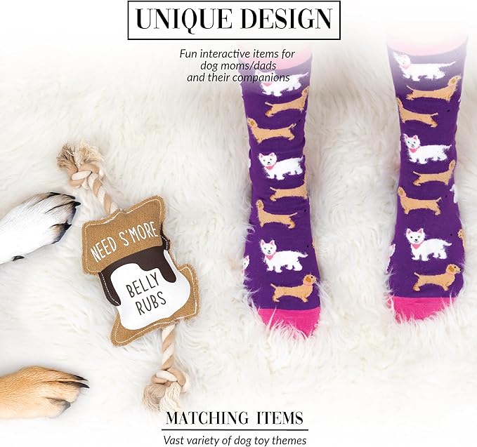 Pavilion Gift Company - S'More - Canvas Rope Dog Toy S'More Marshmallow Tug of War Puppy K9 Doggy Lover Parent Gift