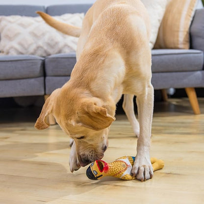 Outward Hound by Charming Pet Squawkers Earl Latex Squeaky Rubber Chicken Dog Toy,Funny Interactive Holiday Toy for Dogs,Large Size,(Pack of 2)