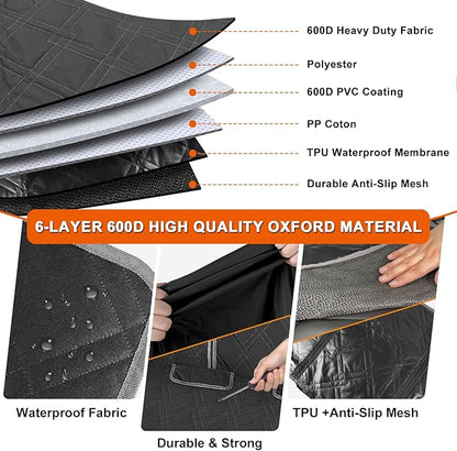 Dog Car Seat Cover Compatible with Hyundai Tucson 2010-2025, Waterproof Pet Bench Seat Cover for Back Seat, 600D Heavy Duty Scratch Proof Nonslip Truck Seat Covers for Dogs