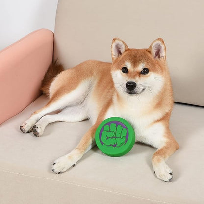 Marvel Comics for Pets Vinyl Hulk Dog Toy | Small Squeaky Dog Toy The Incredible Hulk Fist Logo | Marvel Comics Collection Squeaky Dog Toys Small Dog Toy, 4 Inch