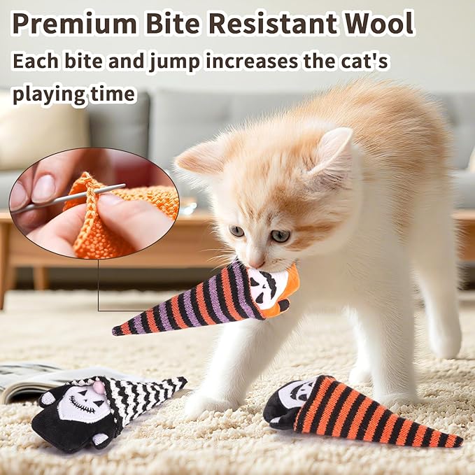 Retro Shaw Cat Toys Gnomes, 3 Pack, Catnip Toys for Indoor Cats Kitty Kicker Chew, Safe Teeth Cleaning Interactive Kitten Toy for All Pet Breeds, 6.7 Inches
