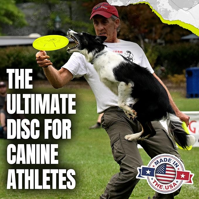 Hyperflite Nano Competition Standard Disc Dog Disc 4” (17g) | Official Skyhoundz Mini Flying Disc for Small Dog & Puppy | Long-Flying, Lightweight Dog Toy for Backyard, & Beach | Anti-Glare -Yellow