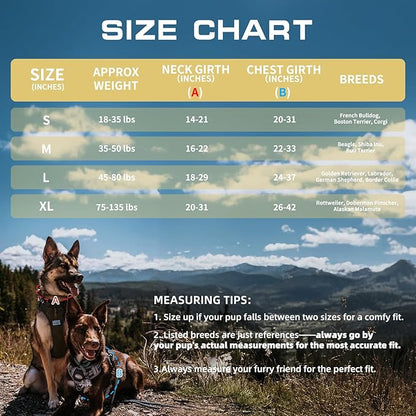 AUROTH Tactical Dog Harness for Large Dogs No Pull Adjustable Pet Harness Reflective K29 Working Training Easy Control Pet Vest Military Service Dog Harnesses