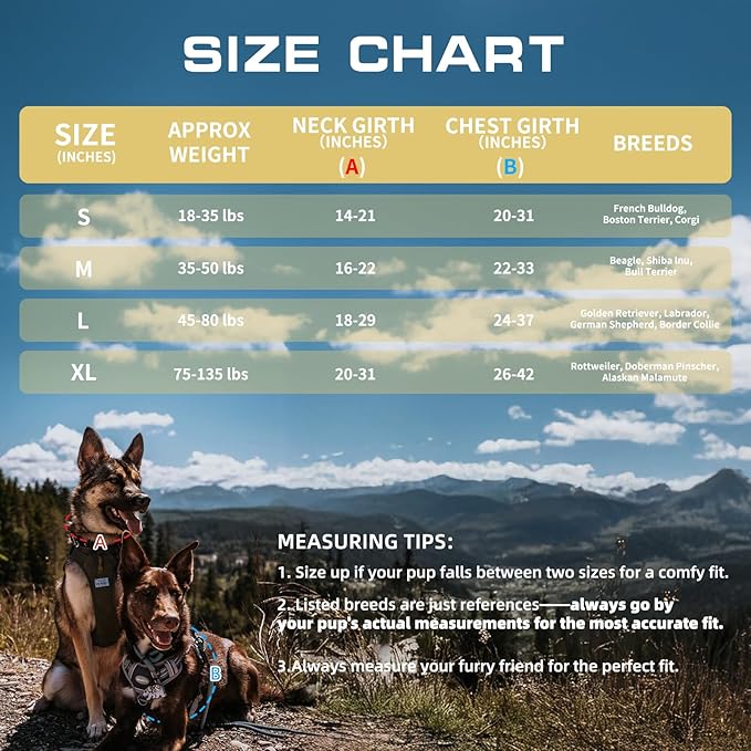 AUROTH Tactical Dog Harness for Large Dogs No Pull Adjustable Pet Harness Reflective K9 Working Training Easy Control Pet Vest Military Service Dog Harnesses Orange XL