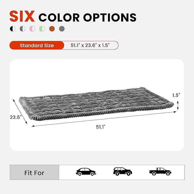 HiPetpy Backseat Dog Bed Mat for Car, Non-Slip Dog Bed for Car Back Seat, Soft & Cozy Dogs Blanket, Washable Travel Pet Mat Seat Protector for Cars, SUVs, Trucks