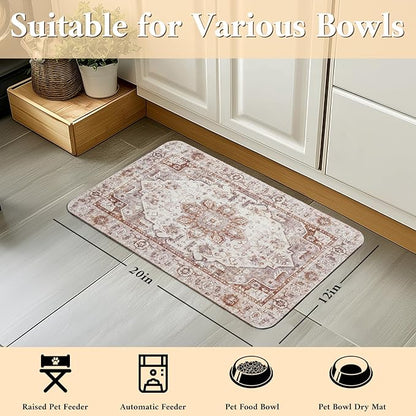 Dog Food Mat for Floors Waterproof Quick Dry Pet Placemat Cat Feeding Bowls Mats for Food and Water, Eco-Friendly Dog Accessories Diatomite Pets Supplies 12" X 20"