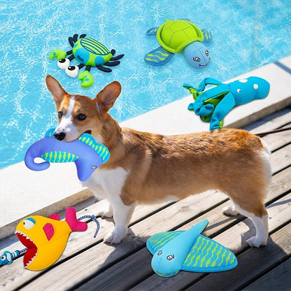 Rope Dog Toys, Floating Dog Toys with Rope for Indoor or Outward Play, Fish Interactive Dog Gifts for Small and Medium Dogs