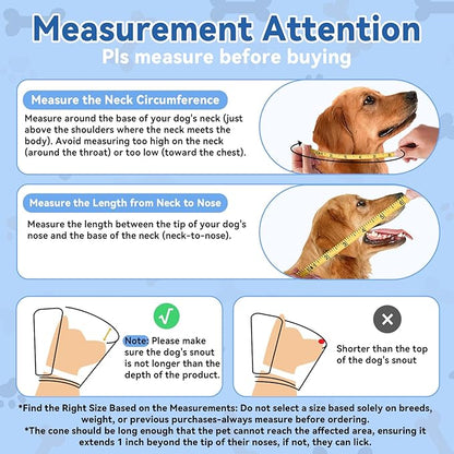 Soft Dog Cone Collar for Dogs After Surgery, Transparent Breathable Pet Recovery Collar for Large Medium Dogs, Adjustable Dog Cone Collar, Elizabethan Collar (M, Black)