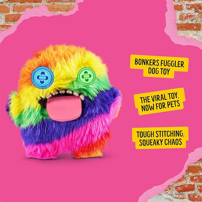 Bonkers Fuggler Oogah Boogah Squeaky & Plush Dog Toy for Playtime, Multi-Color, 8 inches