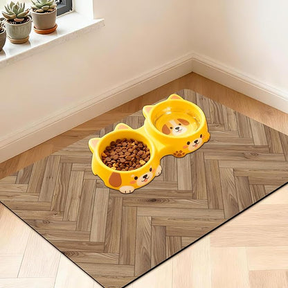Pet Feeding Mat for Floors Waterproof Dog Mat for Food and Water Absorbent Quick Dry Non Slip mat for Cat Bowls