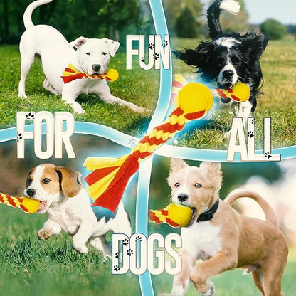 Dog Rope Toy - Indestructible, Ball, Heavy Duty, Rope and Ball, Dog Chew, Puppy,Small, Large, Plush, Outdoor, Durable, Tug, Interactive, Pet, Chew.