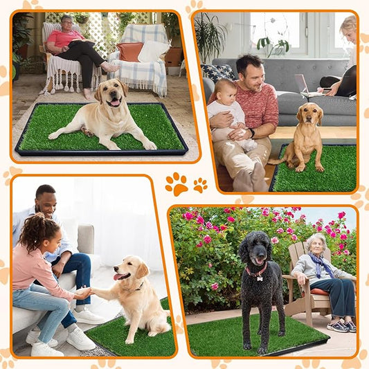 LOOBANI 43.7in x 27.6in Replacement Artificial Grass Puppy Training Pads, Quickly Absorbency Portable Dog Potty Grass, Fit 45x29in Potty Tray(1 Pack)