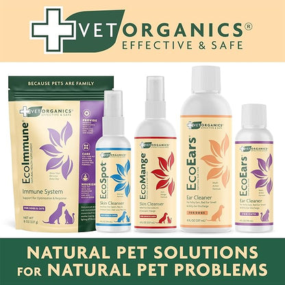 Vet Organics EcoEars Dog Ear Cleaner – Natural Formula for Odor & Wax Buildup – Gently Cleans Dog Ears – 8 oz 2pack
