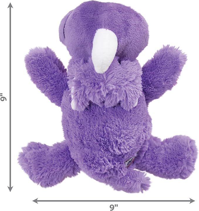 KONG Cozie Plush Dog Toys 2 Pack – Durable & Soft Squeaky Toys for Medium Dogs – Assorted Animal Characters (Rosie The Rhino)