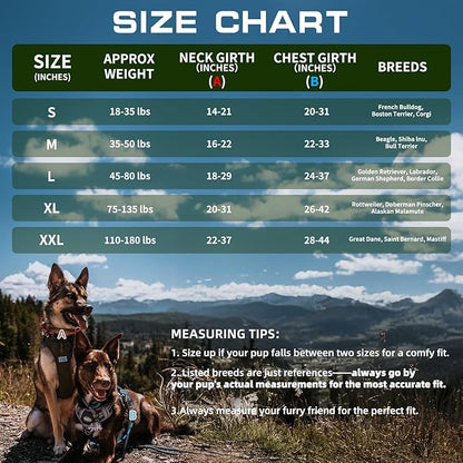 AUROTH Tactical Dog Harness for Large Dogs No Pull Adjustable Pet Harness Reflective K9 Working Training Easy Control Pet Vest Military Service Dog Harnesses