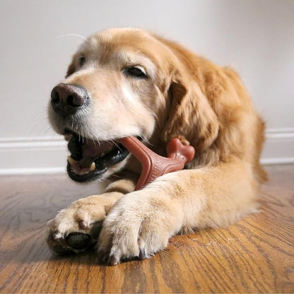 Nylabone Strong Chew Wishbone Dog Toy Made with Real Bacon, Durable Chew Toys for Aggressive Chewers, Long Lasting Dog Bone, Keeps Dogs Busy, Large Breeds - Up to 50 lbs