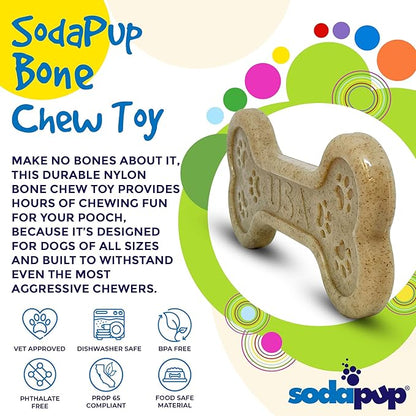 SodaPup Nylon Bone - Durable Dog Chew Toy Made in USA from Non-Toxic, Pet Safe, Food Safe Nylon Material for Mental Stimulation, Clean Teeth, Fresh Breath, Problem Chewing, Calming, & More