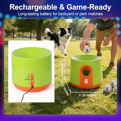 Official FIFA World Cup 2026 Edition - Dog Automatic Ball Launcher for Large Dogs Ball Thrower Machine Outdoor Indoor Use Interactive Dog Toy, Included 3 Rubber Fetch Soccer Balls