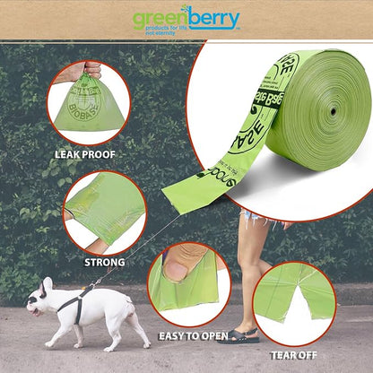 Greenbone BioBase Pull and Go Poop Bags 300 Bag Roll Unscented For Home or Yard Box Dispenser