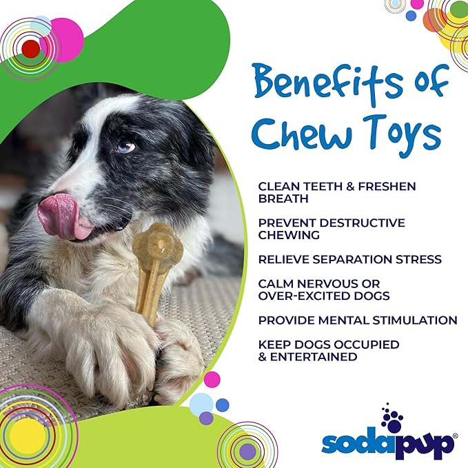 SodaPup Knucklehead – Durable Dog Chew Toy Made in USA from Non-Toxic, Pet Safe, Food Safe Nylon Material for Mental Stimulation, Clean Teeth, Fresh Breath, Problem Chewing, Calming Nerves, & More
