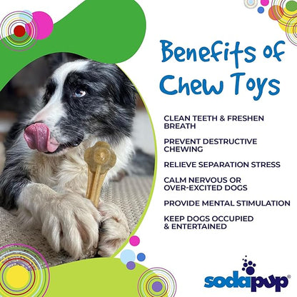 SodaPup Knucklehead – Durable Dog Chew Toy Made in USA from Non-Toxic, Pet Safe, Food Safe Nylon Material for Mental Stimulation, Clean Teeth, Fresh Breath, Problem Chewing, Calming Nerves, & More