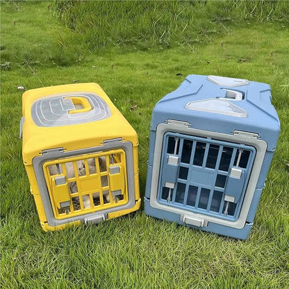 Portable Foldable Pet Kennel, Breathable Check-in Carrier for Cats and Small Dogs(Blue)