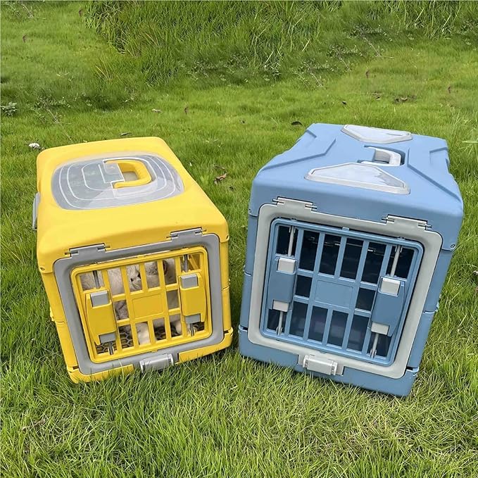 Portable Foldable Pet Kennel, Breathable Check-in Carrier for Cats and Small Dogs(K)