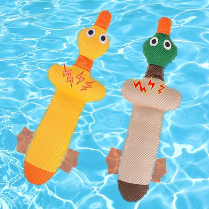 BEAUTYZOO Floating Dog Water Pool Toys 2 Pack - Squeaky Duck Design Pool Toys for Medium/Large Dogs, Dock Diving & Fetch Training, Durable Summer Water Dog Toy