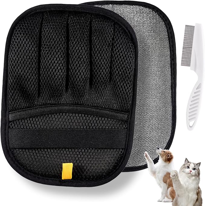 Cat Hair Gloves for Pet Hair Removal，Reusable Cats & Dog Pet Hair Remover Electrostatic Gloves for Pets Grooming,Furniture,Carpet,Car,Couch