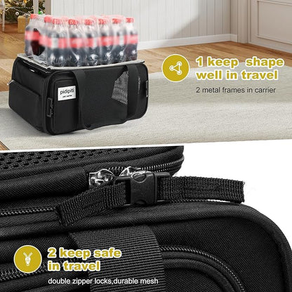 17x11x9.5 Alaska Hawaiian Southwest Airline Approved top and 1 Side Expandable pet Carrier for Extra-Small Dog/Small cat up to 5 lbs